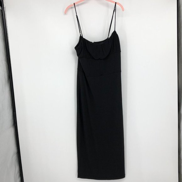 NWT Dynamite Black midi corset detail cami dress Medium - Picture 5 of 14